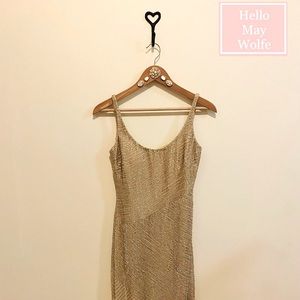 Aidan Mattox- Beaded Nude & Gold Dress, Size 0